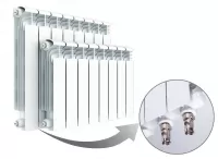 Радиатор алюминиевый секционный Rifar Alum Ventil 500 х 9 секций (подключение нижнее слева)