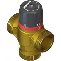 Термостатический смесительный клапан для систем отопления и ГВС Rommer 1* НР 20-43°С KV 2,5 (боковое смешивание)
